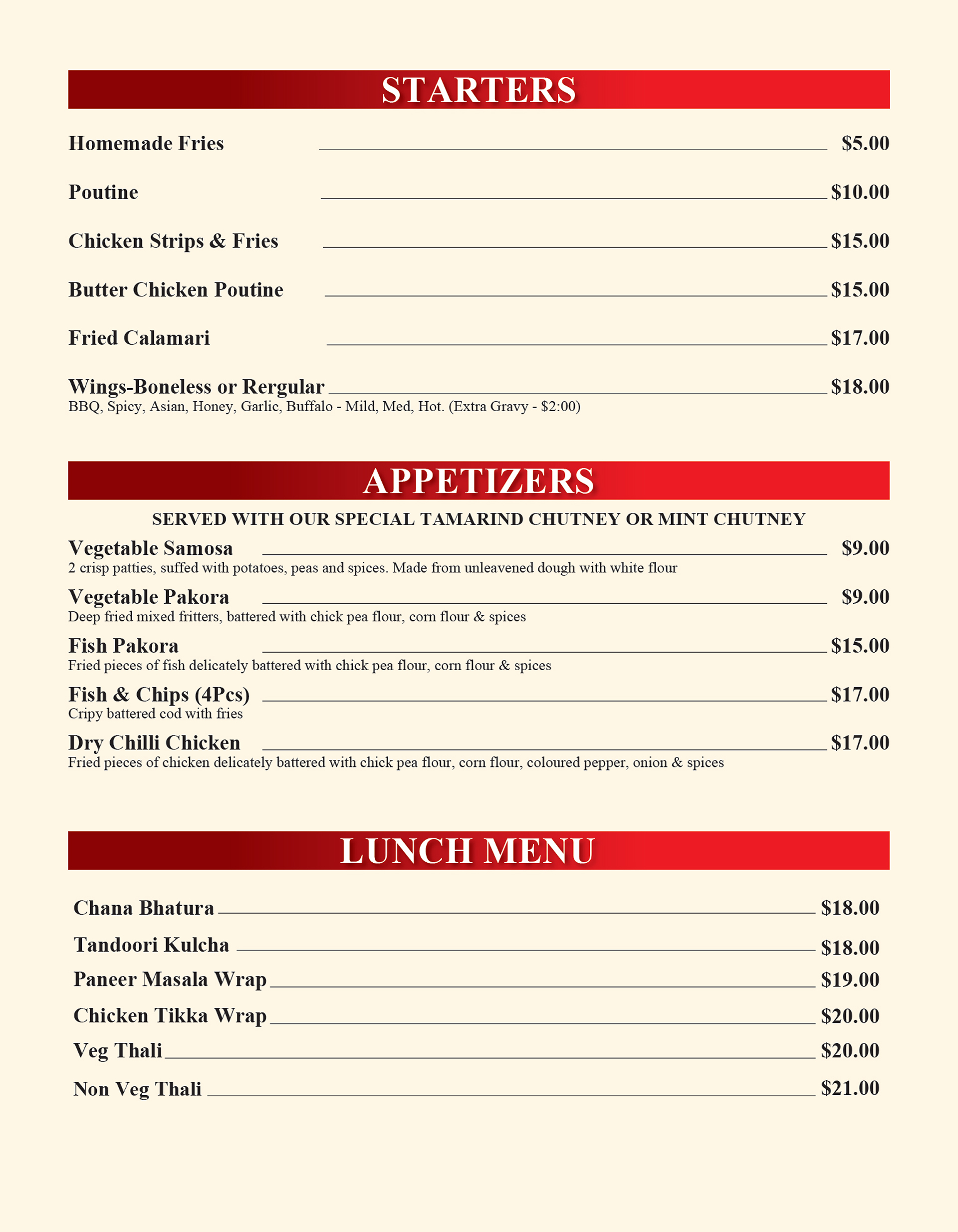 Tandoori Bistro source menu page preview